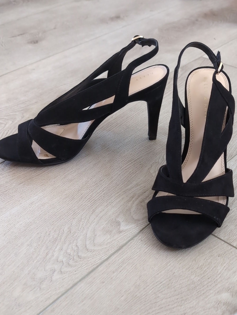 Women's Black Suede Slingback Heels